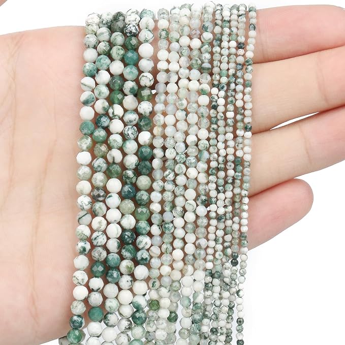 4mm 90pcs Tree Agate Tiny Gemstone Beads - Image 9
