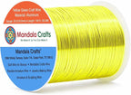 Mandala Crafts 20 Gauge Yellow Green Anodized Aluminum Craft Wire, 100 FT | by MandalaCrafts