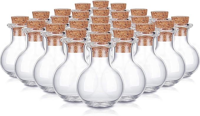 Gejoy 30 Pieces 0.9 x 0.6 Inches Mini Glass Bottles Clear Drifting Small by Unknown