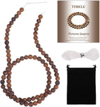 4mm Matte Brown Pictures Jaspers Bead, 15-Inch Matte Round Loose Stone Beads by THRELE