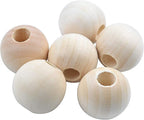 Jdesun 25 Pieces Wooden Beads, Natural Round Wood Loose Beads Wood Spacer 30mm - Image 8