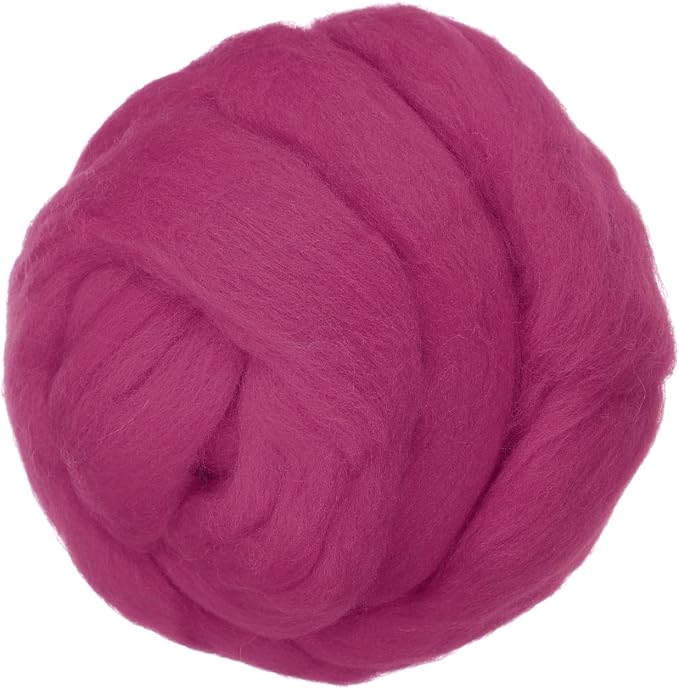 PATIKIL Wool Roving Yarn, 250G/8.8OZ Felting Wool Pure Roving Yarn, Rose Red by PATIKIL