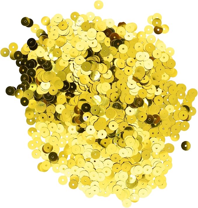 Mandala Crafts 6mm Flat Round Yellow Sequins - Image 2