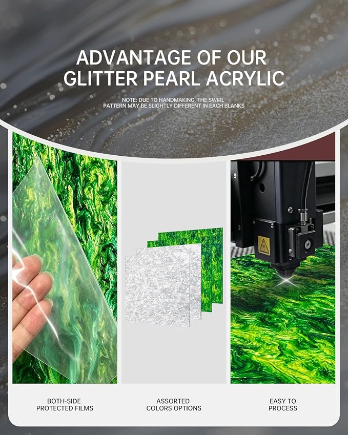 Acrylic Sheets Pearlescent Glitter Acrylic Sheet 1/8 Thickness Acrylic Sheets - Image 3
