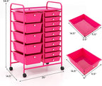 Giantex 15 Drawers Rolling Cart, Classroom Organizers, Storage Cart - Image 3