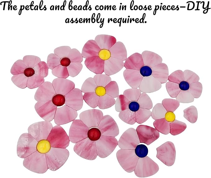 Esweny 12 Flower Stained Glass Mosaic Tiles - Image 2