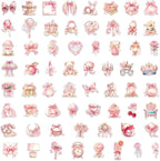 60 Pcs Clear PET Pink Coquette Aesthetic Stickers - Image 7