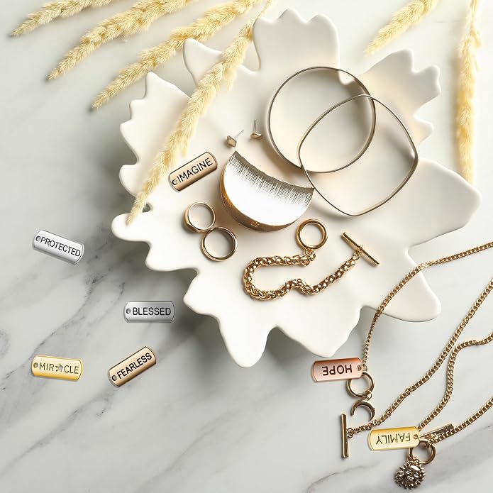 Hicarer 80 Pieces Word Charms Pendants Engraved Motivational Charms Pendants - Image 6
