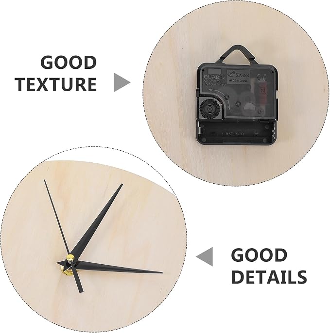Wooden Clock Face, 9.83 Inch Unfinished Round Insert Blank Wood Clock Dial - Image 5
