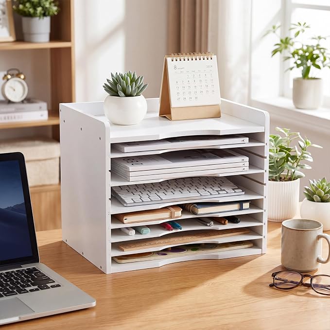 Ripeng White Bamboo Puzzle Holder Rack - Image 6