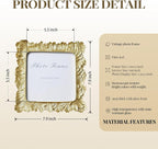 Cuspin 6x6 Gold Picture Frame, Vintage Palm Leaf Square Photo Frame - Image 5