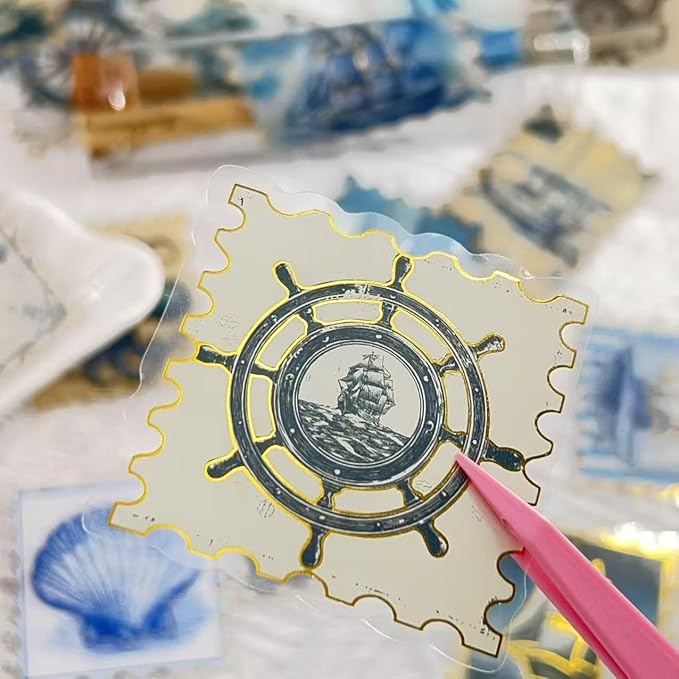 50Pcs Gold Stamps Stickers for Scrapbooking - Image 2