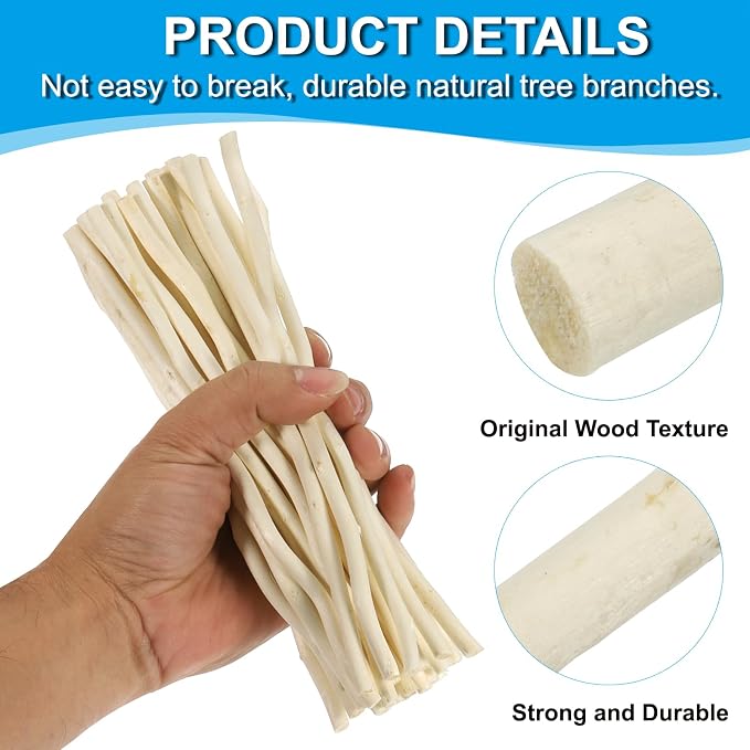 PATIKIL 60 Pcs / 20cm Wood Log Sticks, 0.2-0.5inch in Diameter Natural Driftwood - Image 3