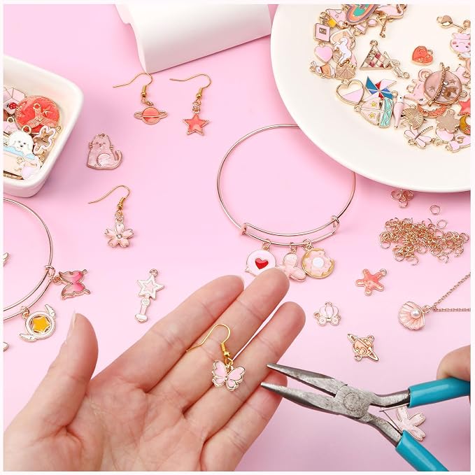MARFOREVER 120 Pcs Pink Charms - Image 4