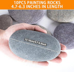 River Rocks for Painting 10 Pcs Extra Large 4.7-6.3 Inch Flat Smooth Painting - Image 2