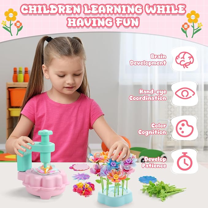 DIY Flower Bouquets Toys for Girls, Arts & Crafts Birthday Gift for Kids Ages - Image 2