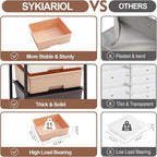 SYKIARIOL Utility Cart with 5 Drawers, Storage Drawer Cart with Wooden Tabletop - Image 5