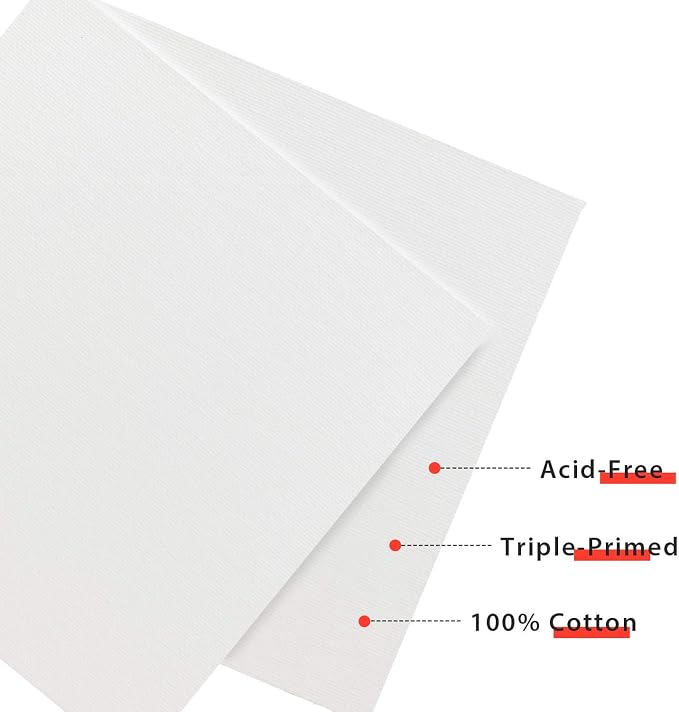 PHOENIX Painting Canvas Panels 8x8 Inch, 12 Value Pack - 8 Oz Triple Primed - Image 2