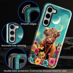 for Samsung Galaxy S23 Case, Highland Cow Flower Pattern Glossy 2 in 1 - Image 5