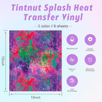 Tintnut Purple Splash Heat Transfer Vinyl, stretch washable, works - Image 2