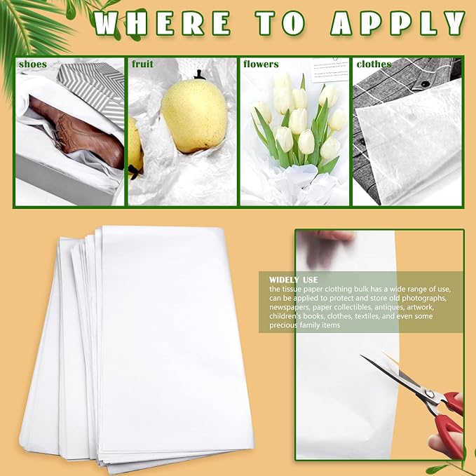 RYKOMO 100 Sheets 20 x 30 Inch Acid Free Archival Tissue Paper Unbuffered No - Image 4