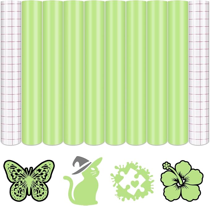 Tintnut Boho Permanent Vinyl 8 Sheets 12''x10'' Lime Green Adhesive Vinyl | by Tintnut