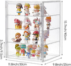 4 Tiers Clear Acrylic Display Case, Plastic Storage Bins - Image 3