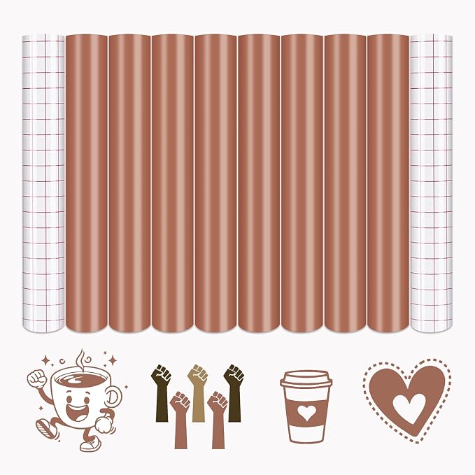 Tintnut Skin Tone Permanent Vinyl 8 Sheets 12''x10'' Russett Adhesive Viny | by Tintnut