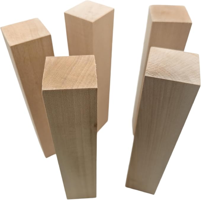 5PCS Basswood Carving Blocks, Whittling Wood Carving Kit, Unfinished Wooden - Image 2