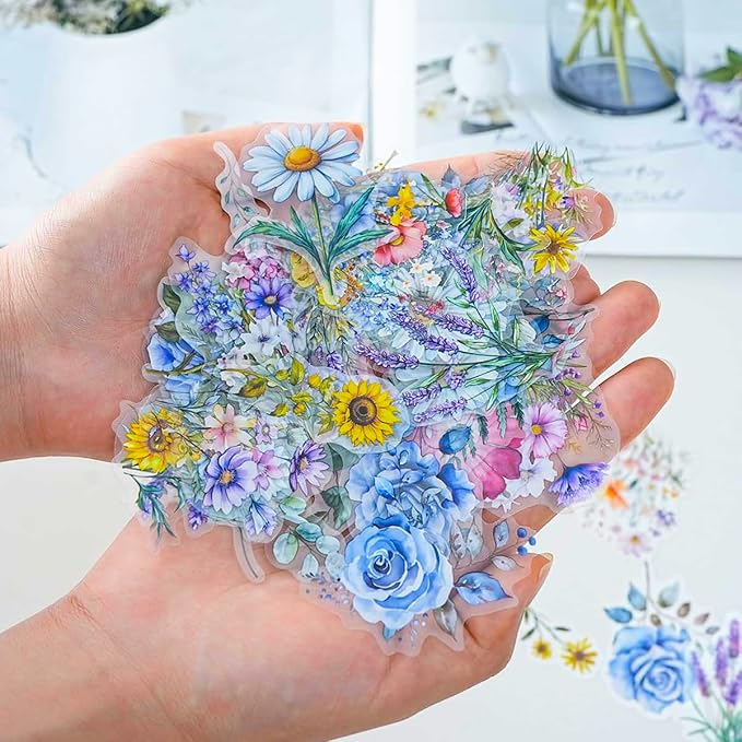 100 Pcs Natural Flower Stickers - Image 5