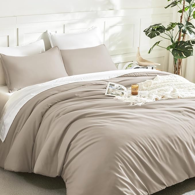 Litanika Oversized King Comforters Oatmeal Super King Plus Size, 3 Pieces - Image 5