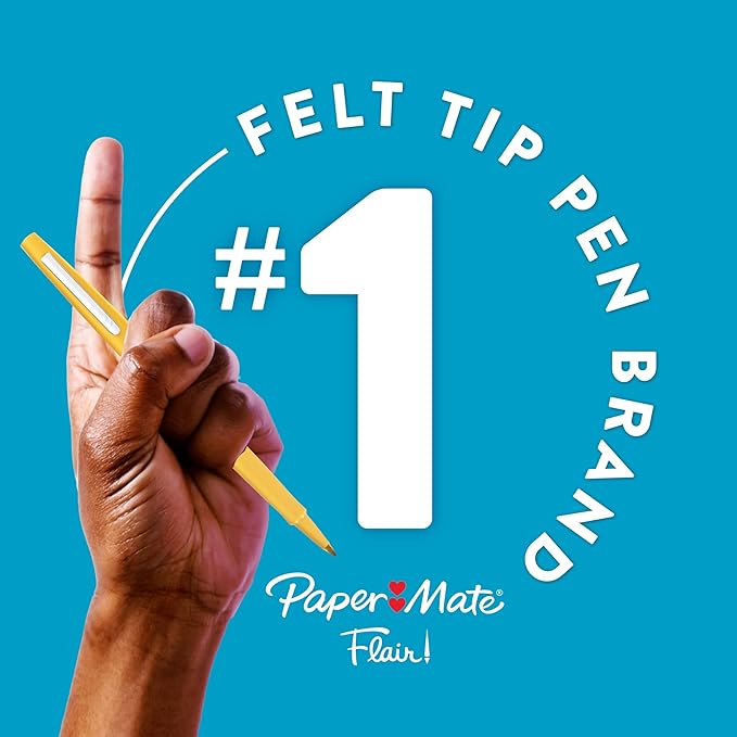Paper Mate Flair Felt Tip Pens, Medium Point, Note-Taking, Journaling, School - Image 5