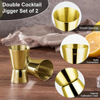 Briout Jigger for Bartending, Flat Edge Gold - Image 2