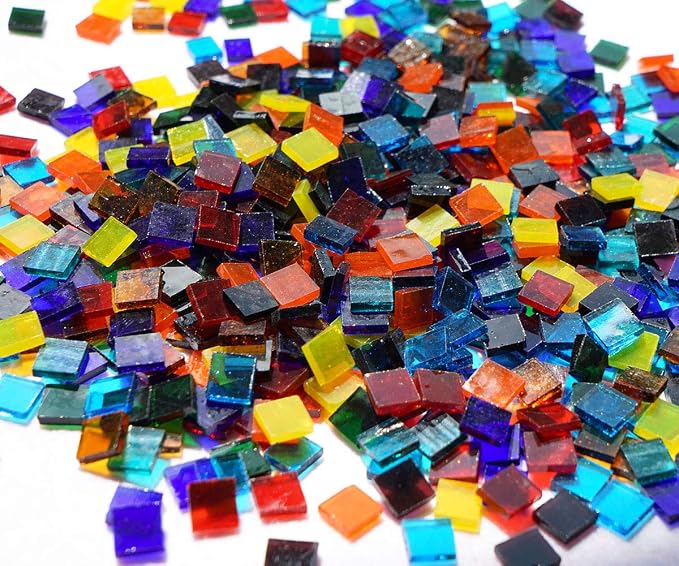 Lanyani Transparent Square Glass Mosaic Tiles Pieces Stained Glass - Image 4