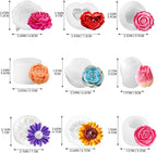 9 Pcs 3D Silicone Flower Molds for Candle Soap Making Cake Chocolate Making | - Image 2
