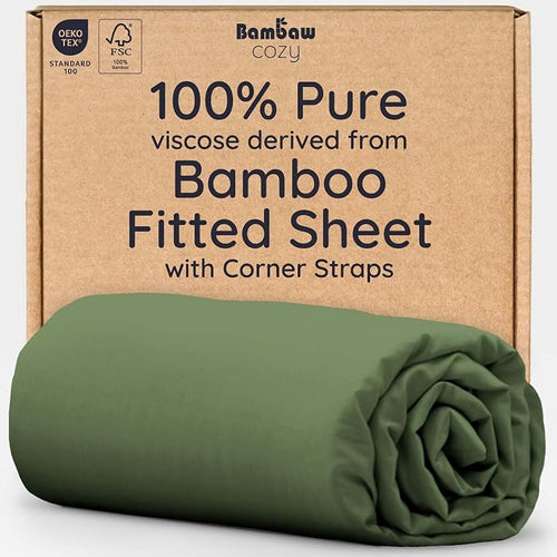 Bambaw King Fitted Sheet Only, 100% Viscose Derived from Bamboo Fitted Sheet by Bambaw