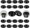 Wrought Iron Patio Furniture Feet Caps - Furnigear 1-1/2" Round Plastic Outdoor Chair Leg Caps, Floor Protectors for Metal Chairs & Tables, Patio Furniture Replacement Rubber Feet (24 Pack, Black)