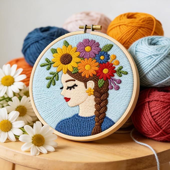 INFUNLY Flower Women Punch Needle Embroidery Kit - Image 4