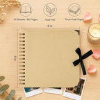 Scrapbook Album 8 Inch 30 Sheets 60 Pages, Kraft Paper Cover DIY Photo Album - Image 3