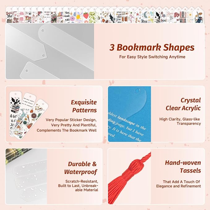 120Pcs Acrylic Bookmark Blanks Kits - Image 5