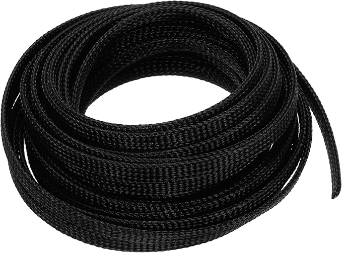 uxcell PET Expandable Sleeving 20ft 1/4" Black Cable Management Sleeve Cord by uxcell