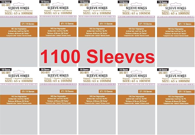 Sleeve Kings Magnum 7 Wonders Card Sleeves 65 X 100 mm by SleeveKings