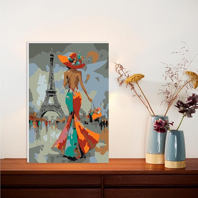 Lxmsja Elegant Woman Paint by Numbers Kit - Image 2