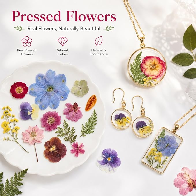 Pressed Dried Flowers for Crafts, Wedding DIY, Jewelry Making, Scrapbooking & - Image 4