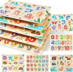 GRINNNIE Wooden Puzzles for Toddlers 3 4 5 Years Old, Montessori Toddler Toys by GRINNNIEWOODENTOYS