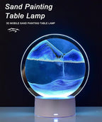 Moving Sand Art Lamp, 3DMoving Sand Art, Quicksand Bedside Lamp, Creative Glass - Image 2