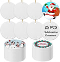 25 PCS Ceramic Sublimation Ornament Blanks Bulk 3 Inch White Round Crafts DIY by OKBA