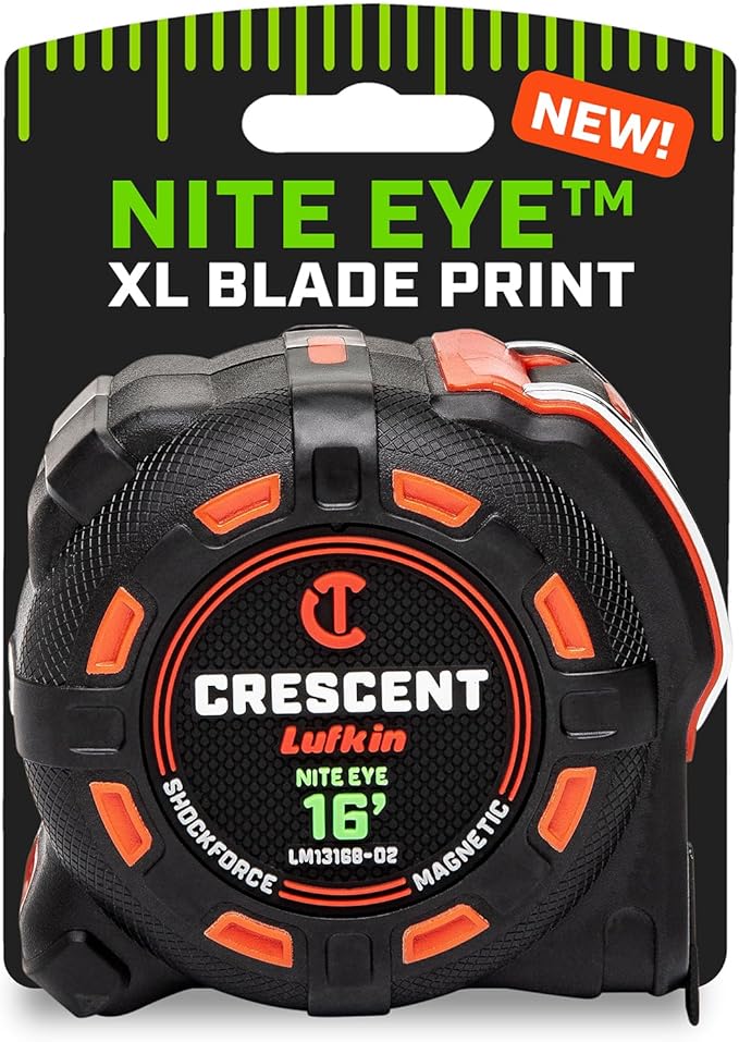 Crescent Lufkin 16 Ft. SHOCKFORCE NITE EYE Magnetic Tape Measure | LM1316B-02 by Unknown
