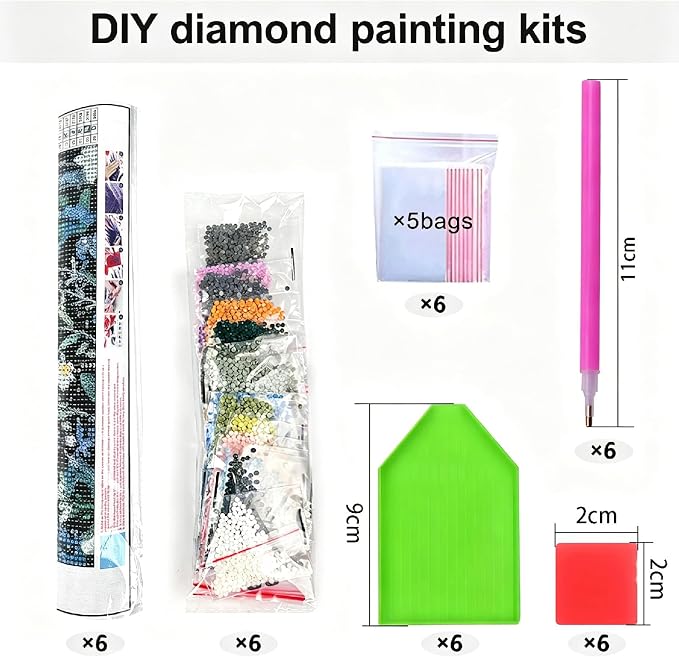 6 Pack Beach Diamond Art Kits for Adults, Summer Diamond Painting Kits for - Image 9
