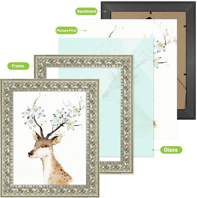 Golden State Art, 8X10 Ornate Finish Photo Frame, Real Glass - Image 5